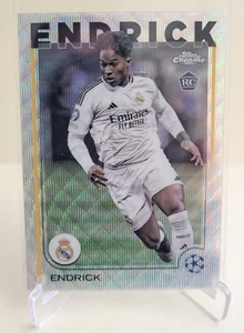2024-25 TOPPS CHROME UEFA CLUB ENDRICK WAVE REFRACTOR RC #100 REAL MADRID - Picture 1 of 2