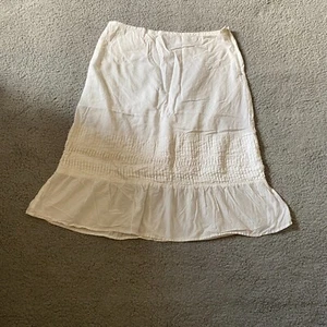 Apostrophe Skirt White Women's Size 12 Cotton Women Ruffle Fit Style Zip Womens - Picture 1 of 10