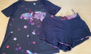 Womens Ted Baker Pyjama Set Nightwear Pjs Shorts & Top Size 8 - Picture 1 of 9