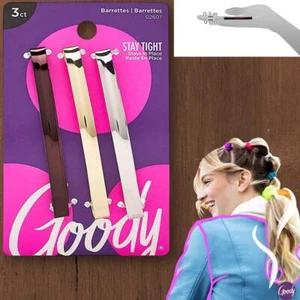 Goody Hair Barrettes Clips Beauty Hair Barrettes, Assorted Colors, 3 Count Clips - Picture 1 of 6