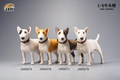 JXK 1:6 Scale Bull Terrier Model Cute Dog Animal Figure Collection Decor Gift - Image 1 of 4