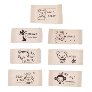 50x Cartoon Animals Washable Cloth Labels DIY Colthes Tags Sewing Accessories - Picture 1 of 19