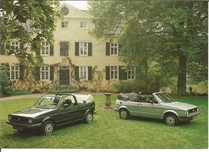 Carte potale Poscard DEUX VOLKSWAGEN GOLF GTI CABRIOLET KARMANN - Foto 1 di 1