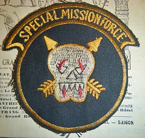 Rare Newspaper Patch - SMAG - CIA - SPECIAL MISSION FORCE - Vietnam War - D.336 - Picture 1 of 2