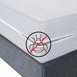 Zipper Mattress Protector Cover Anti Allergy Bed Bug Zip UP Total Encasement Kin - Picture 1 of 41