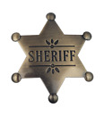 Réplique badge shérif finition or antique 2" nouveauté badge western