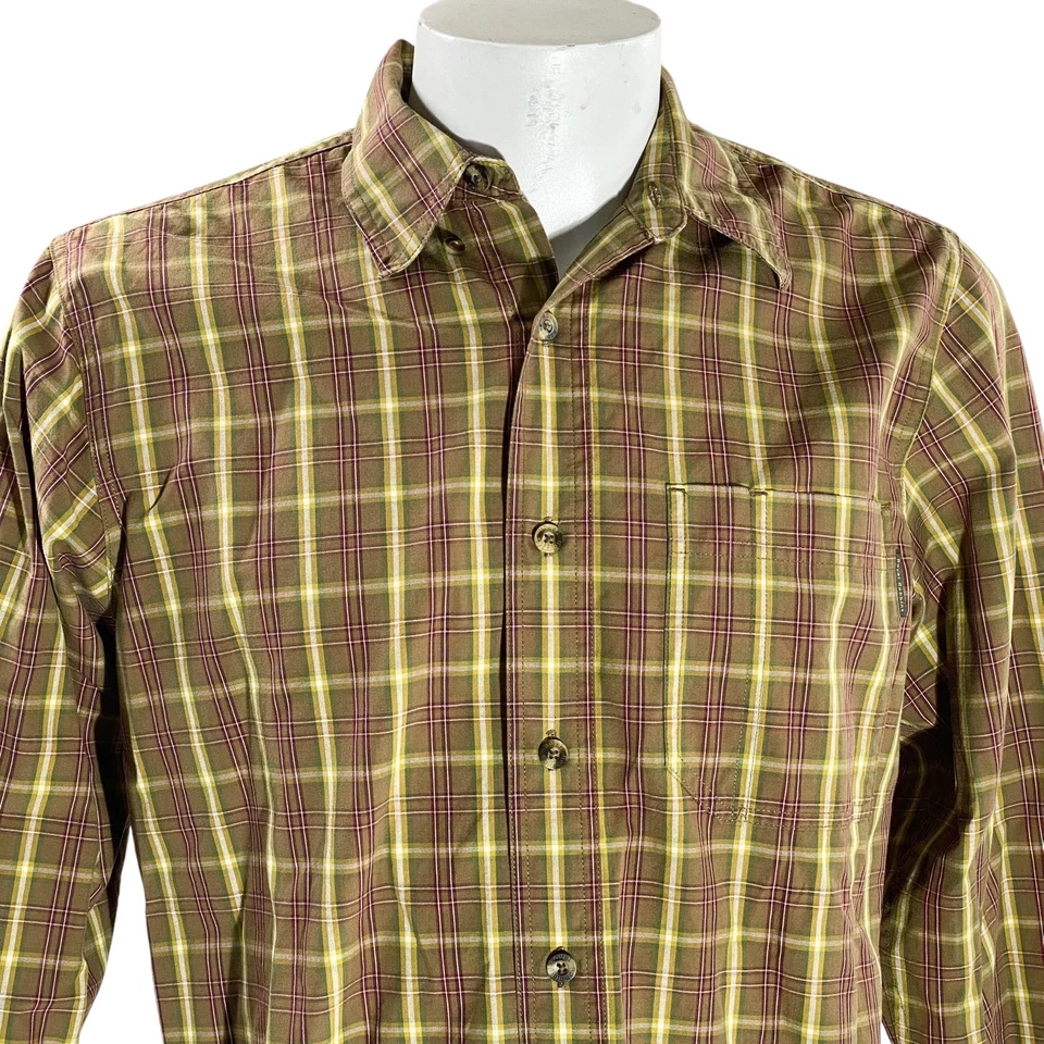 Royal Robbins LS 衬衫中号格子棕色-绿色红色黄色 — 第 1/4 张图片