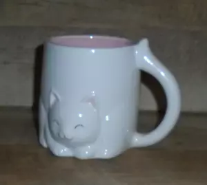 Sheffield Home The Critter Collection Cat Mug 16 oz White 3D Kitten Embossed - Picture 1 of 5