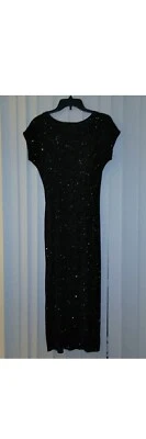 Vintage Susan Roselli for Vijack black rhinestone maxi dress size 4 - Image 1 of 4