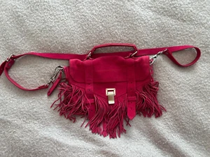 proenza schouler bag suede raspberry red withassels and with Authenticity card - Picture 1 of 12