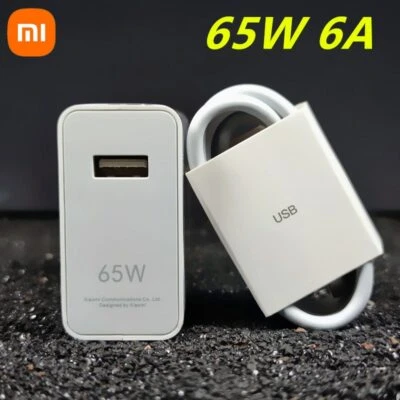 Adaptador Cargador Rápido Original Xiaomi 65w 6A Tipo-c Cable Para Tablet mi10 note9 Foto 1 de 4