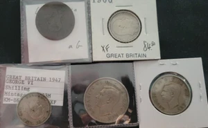 1806 GB Half-Pence, 1906-1948 Great Britian Shillings, Half-Crown. - Picture 1 of 6