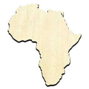 Africa - Laser Cut Out Unfinished Wood Shape Craft Supply - Picture 1 of 6