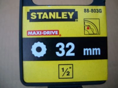 NUEVO STANLEY 1/2 in Drive 32 mm MAX DRIVE 12 PUNTOS ZÓCALO Foto 1 de 4