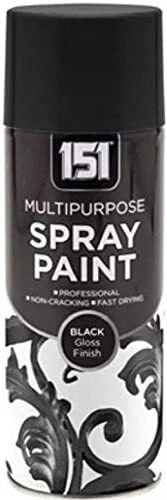 2x 151 Multipurpose Spray Paint Black Gloss Finish 400ml