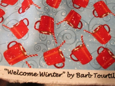 Welcome Winter Hot Cocoa Henry Glass Fabric 1 Fat Quarter Approx 18" x 21" - Image 1 of 3