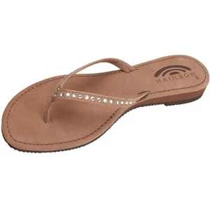 Rainbow Sandals Women's 9 Lola Crystal Collection Thong Flip Flops Brown - Picture 1 of 1