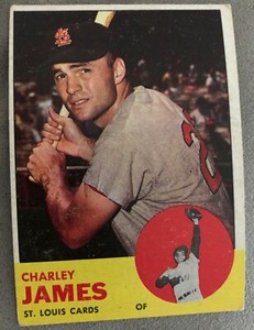1963 Topps Charley James Baseball Card #83 Low Grade Cardinals Outfield