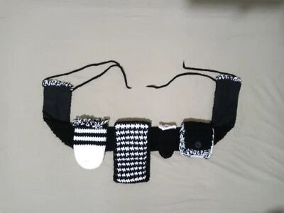 Handmade Black & White Crochet Utility Belt (5 Pieces total) (Adjustable) - Image 1 of 4