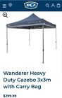 Wanderer Heavy Duty Gazebo 3x3m with Carry Bag &amp; Comes With A Solid Side Wall