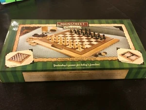 Juego combinado plegable 3 en 1 para damas de ajedrez y backgammon con juguetes de mango - Imagen 1 de 1