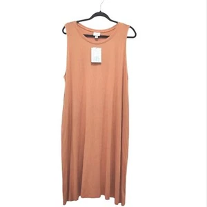 NWT LuLaRoe Charlotte Tank Swing Dress Plus Size 2XL Soft Orange Summer Vacation - Picture 1 of 4