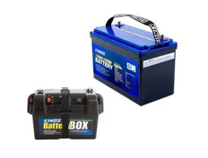 Adventure Kings 120Ah Lithium LiFePO4 prismatic Battery + Battery Box Caravan - Picture 1 of 11