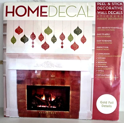 Calcomanías de pared decorativas de Navidad pegatinas pelar y pegar adornos de lámina de oro 49 x 22" Foto 1 de 4