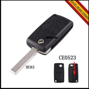 LLAVE MANDO PARA CARCASA PEUGEOT 1007 - C8 CITROEN 4 BOTONES ESPADIN HU83 CE0523 - Imagen 1 de 1