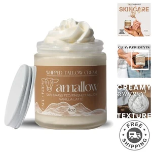 Deeply Nourishing Beef Tallow Moisturizer for Face & Body - Vanilla Latte 4 oz - Picture 1 of 8