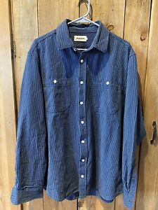 Taylor Stitch Shirt 44 Blue Stripe Roped XL / Large