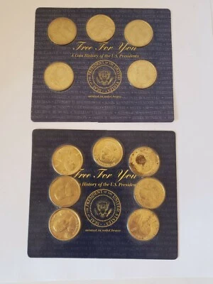 Readers Digest - 12 Solid Brass Coins - 1997 Coin History of the U.S. Presidents - Image 1 of 4
