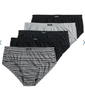 Paquete de 5 calzoncillos de tiro bajo Equipo para hombre (gris-negro) ropa interior de algodón premium No Fly - Imagen 1 de 6