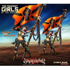 RAGING HEROES PUNKY, JAILBIRDS ARMY STANDARD, 28MM METAL, TOUGHEST GIRLS GALAXY - Picture 1 of 5