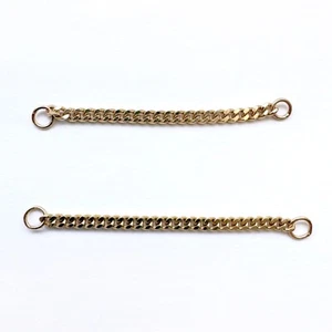 Set of 2 Nana Bijou 14K Yellow Gold Mini Curb Piercing Chains Body Jewelry - Picture 1 of 7