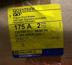 SQUARE D QO2175VH MINI BREAKER 2POLE 175A 120/240V NEW IN BOX READY TO SHIP - Picture 1 of 1