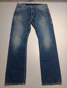 True Religion Jeans Mens 34x34 Ricky Super T Made In USA Distressed Flap Pocket - Picture 1 of 23