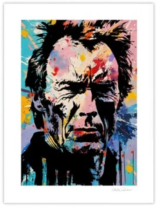 "Impresión de bellas artes CLINT GRAFFITI 18x24"" firmada a mano por el artista Stephen Chambers" - Imagen 1 de 1