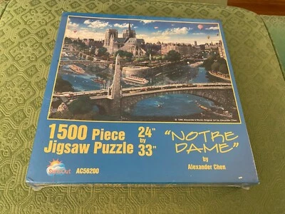 SunsOut Puzzle "NOTRE DAME" Alexander Chen ~1500 pieces ~ 24" x 33" ~ #AC56200 - Image 1 of 4