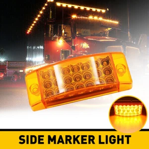 Flash Amber Clearance 21-LED Side Marker Lights Trailer Truck Turn Signal Light - Picture 1 of 20
