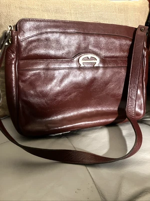 Vintage Etienne Aigner Oxblood Leather Shoulder Handbag - Image 1 of 4