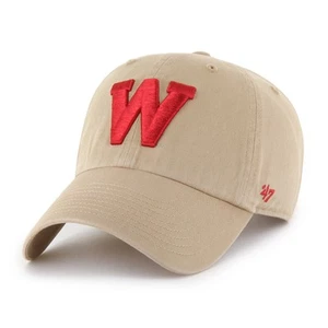 Men's '47 Khaki Wisconsin Badgers Vault Clean Up Adjustable Hat - Picture 1 of 2