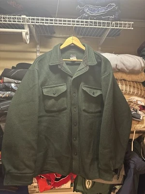 Vintage Codet Green Heavyweight Wool Shirt Jacket Men's Size XL Outdoor Canada - Image 1 of 4