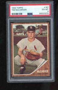 1962 Topps #167 Tim McCarver PSA 6 RC Rookie Cardinals - Bild 1 von 2