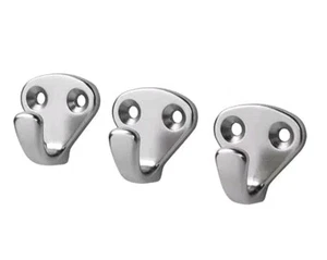 6pc IKEA Brushed Bathroom Towel Robe Coat Hook Silver Wall Hooks Door Hanger - Picture 1 of 7