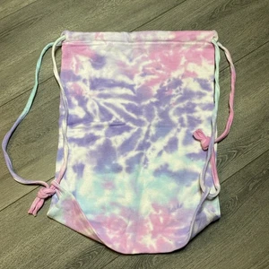 Tie Dye Drawstring bag backpack Pink Purple Baby Blue - Picture 1 of 5