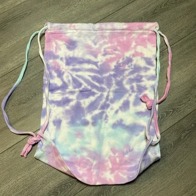 Tie Dye Drawstring bag backpack Pink Purple Baby Blue - Image 1 of 4