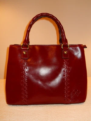 Cartera de cuero vintage envejecida Dorothy granate nueva con etiquetas Patricia NASH Foto 1 de 4