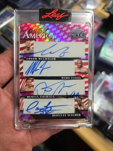 2025 Leaf Metal Celebr8 America Autos Tyson, McGregor, Wilder, Mayweather,... - Picture 1 of 9
