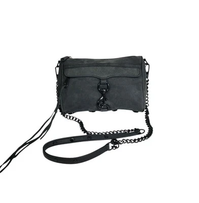 Rebecca Minkoff Mini Mac Charcoal Gray Suede Leather Crossbody Shoulder Bag  - Image 1 of 4
